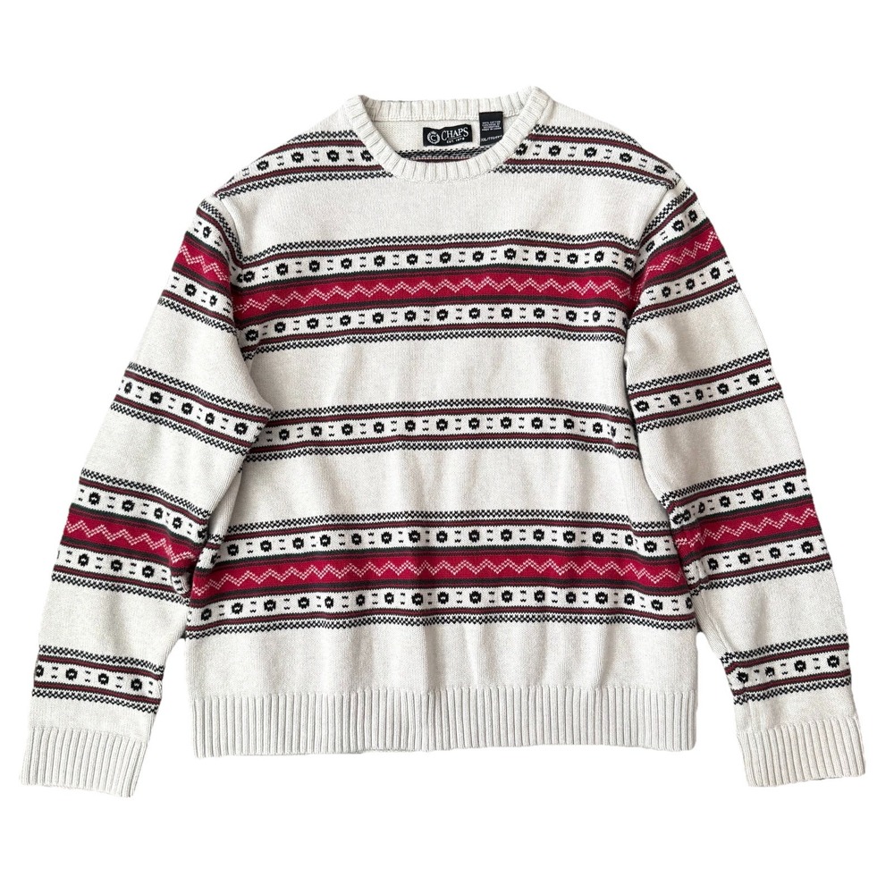 Vintage 90s Fair Isle Pullover Sweater Men's 2XL Classic Preppy Fisherman Travel